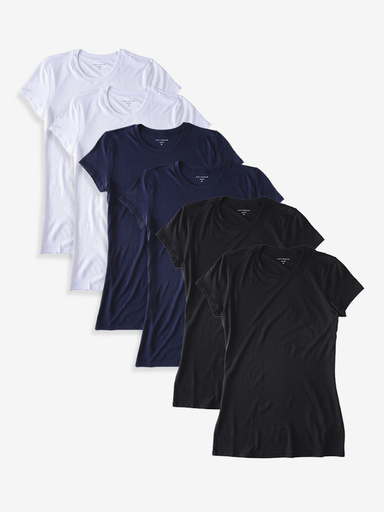  wearing Black/White/Heather Gray Fitted Crew Marcy 6-Pack