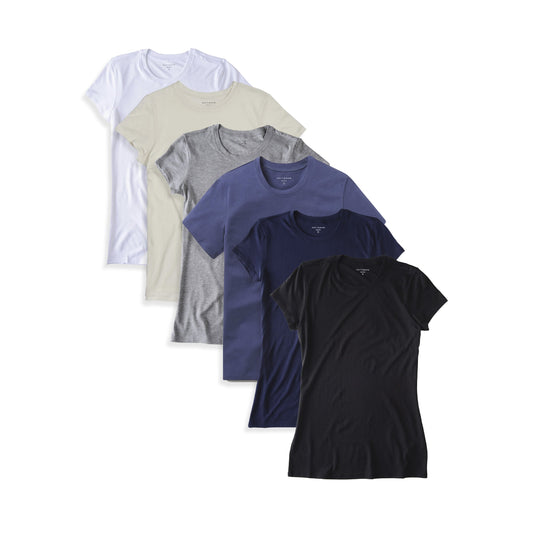 Fitted Crew Marcy 6-Pack tees