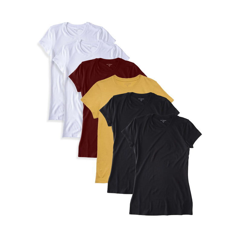  wearing White/Golden Brown/Crimson/Black Fitted Crew Marcy 6-Pack