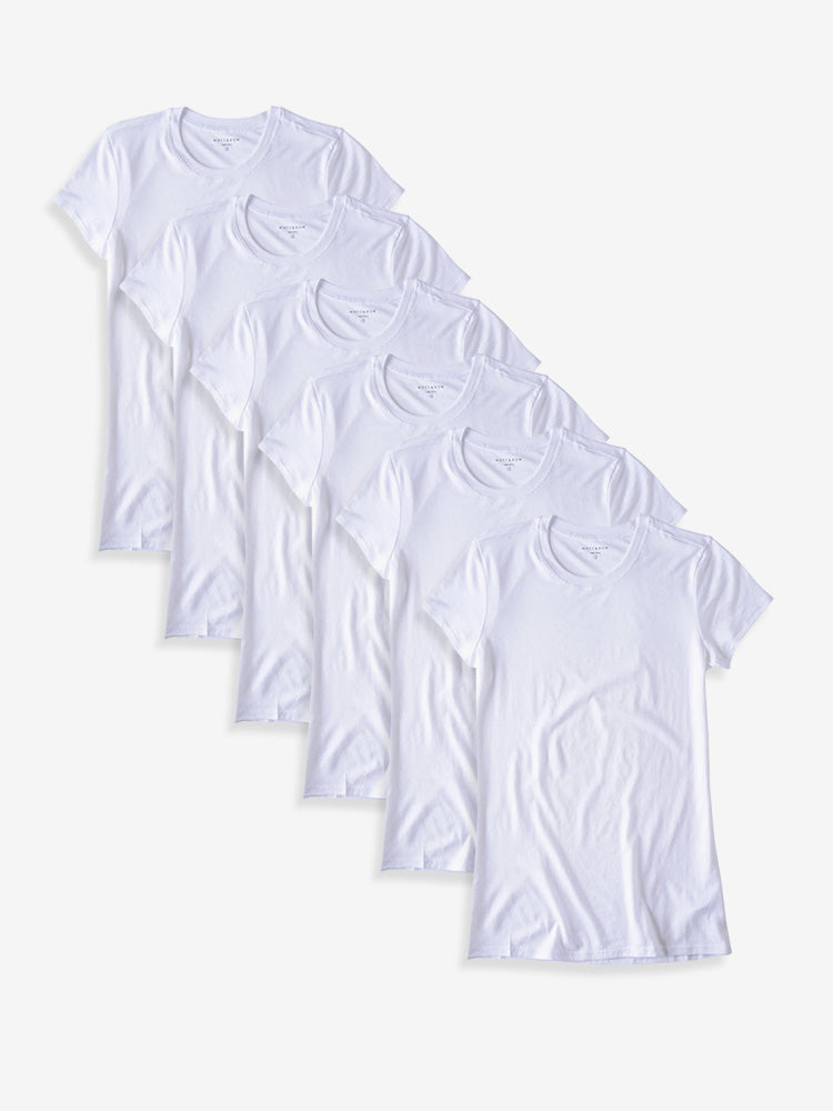 Women wearing White Fitted Crew Marcy 6-Pack