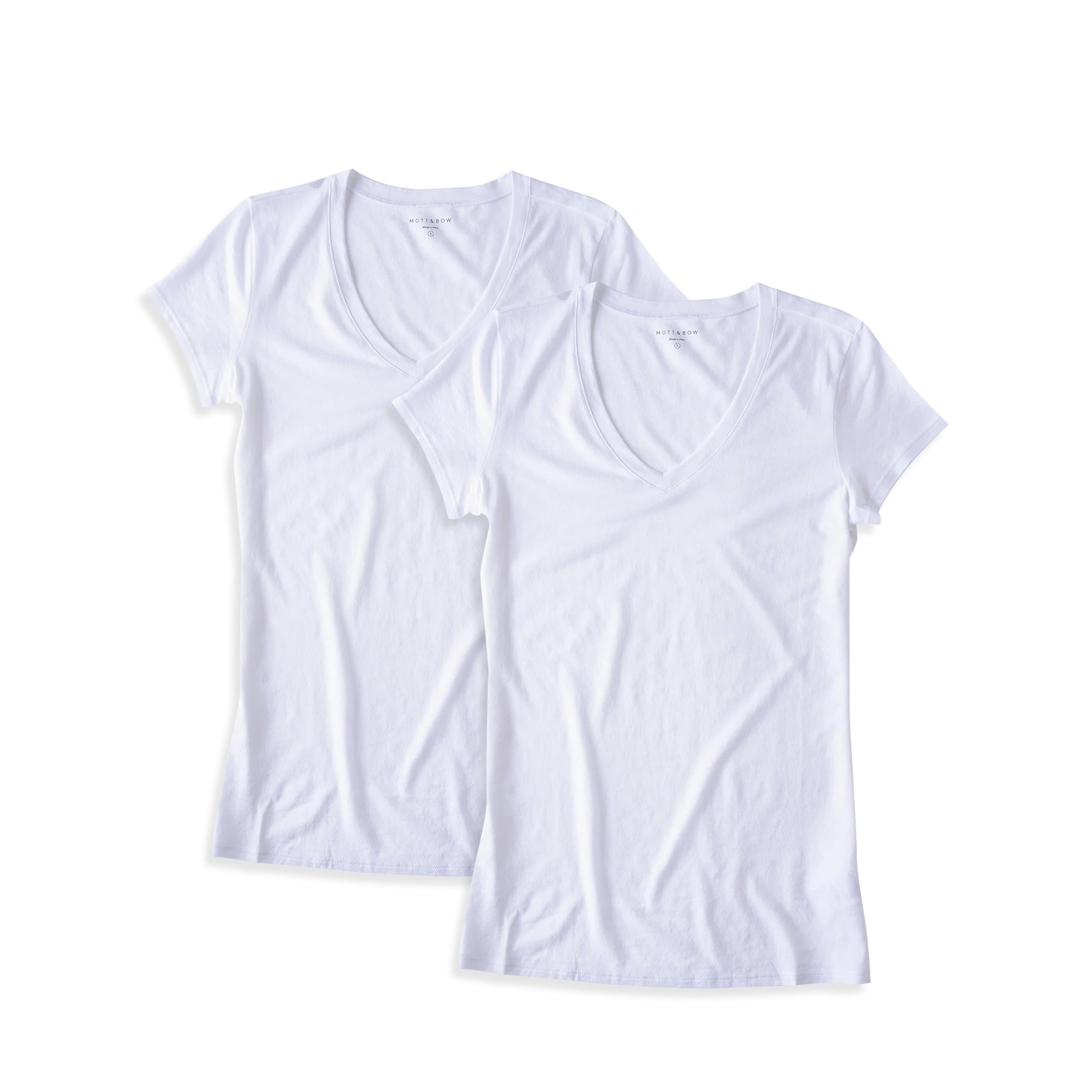  wearing White Fitted V-Neck Marcy 2-Pack