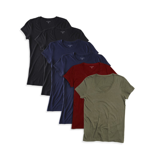 Fitted V-Neck Marcy 6-Pack Black/Navy/Crimson/Military Green bundle_collection_dummy tees