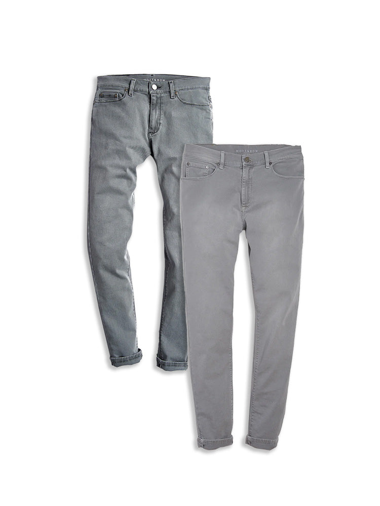  wearing Light Gray/Light Gray Straight Stone Light Gray and Straight Mercer Light Gray 2-pack Jeans
