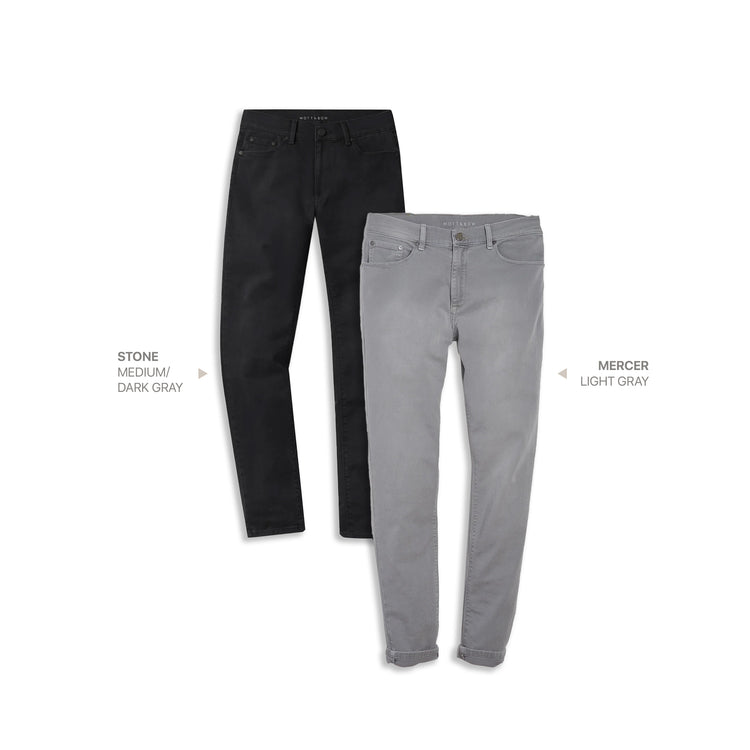  wearing Medium/Dark Gray / Light Gray Slim Stone Medium/Dark Gray and Slim Mercer Light Gray 2-pack Jeans