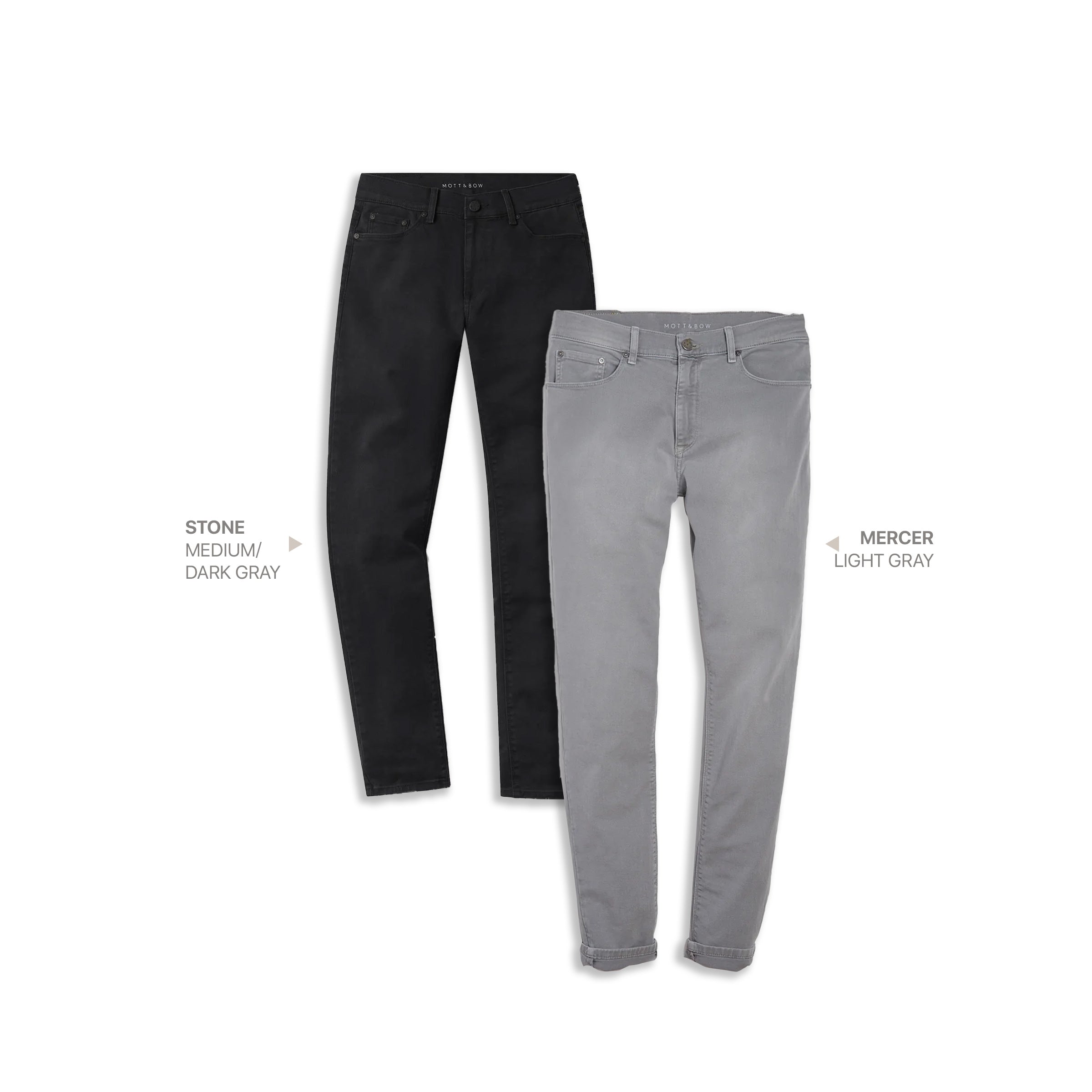 wearing Medium/Dark Gray / Light Gray Straight Stone Medium/Dark Gray and Straight Mercer Light Gray 2-pack Jeans jeans