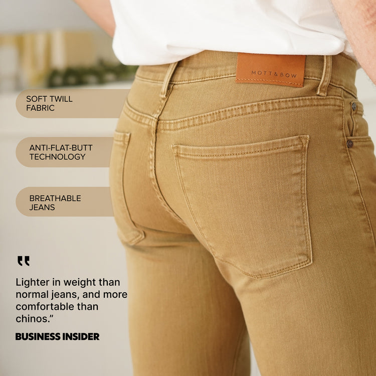 Men wearing Khaki Slim Mercer Jeans