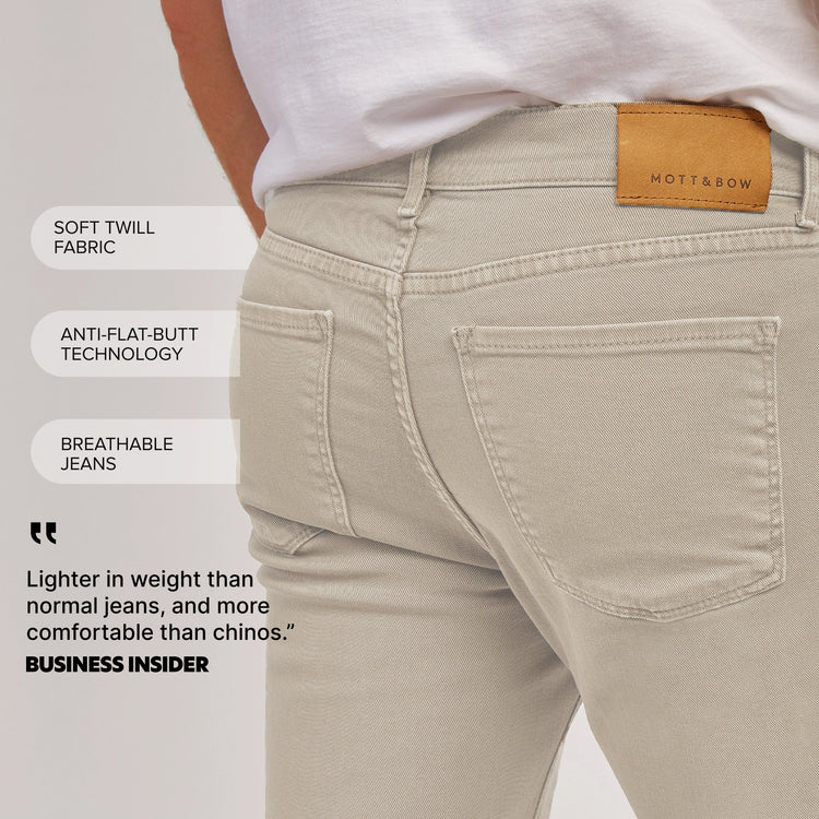 Men wearing Light Khaki Slim Mercer Jeans