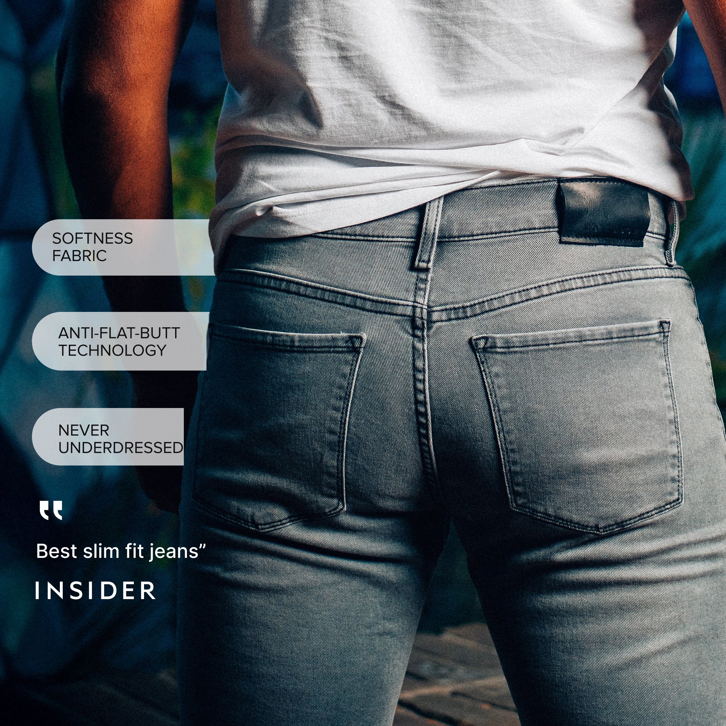 Men wearing Light Gray The Gray Edit Slim jeans