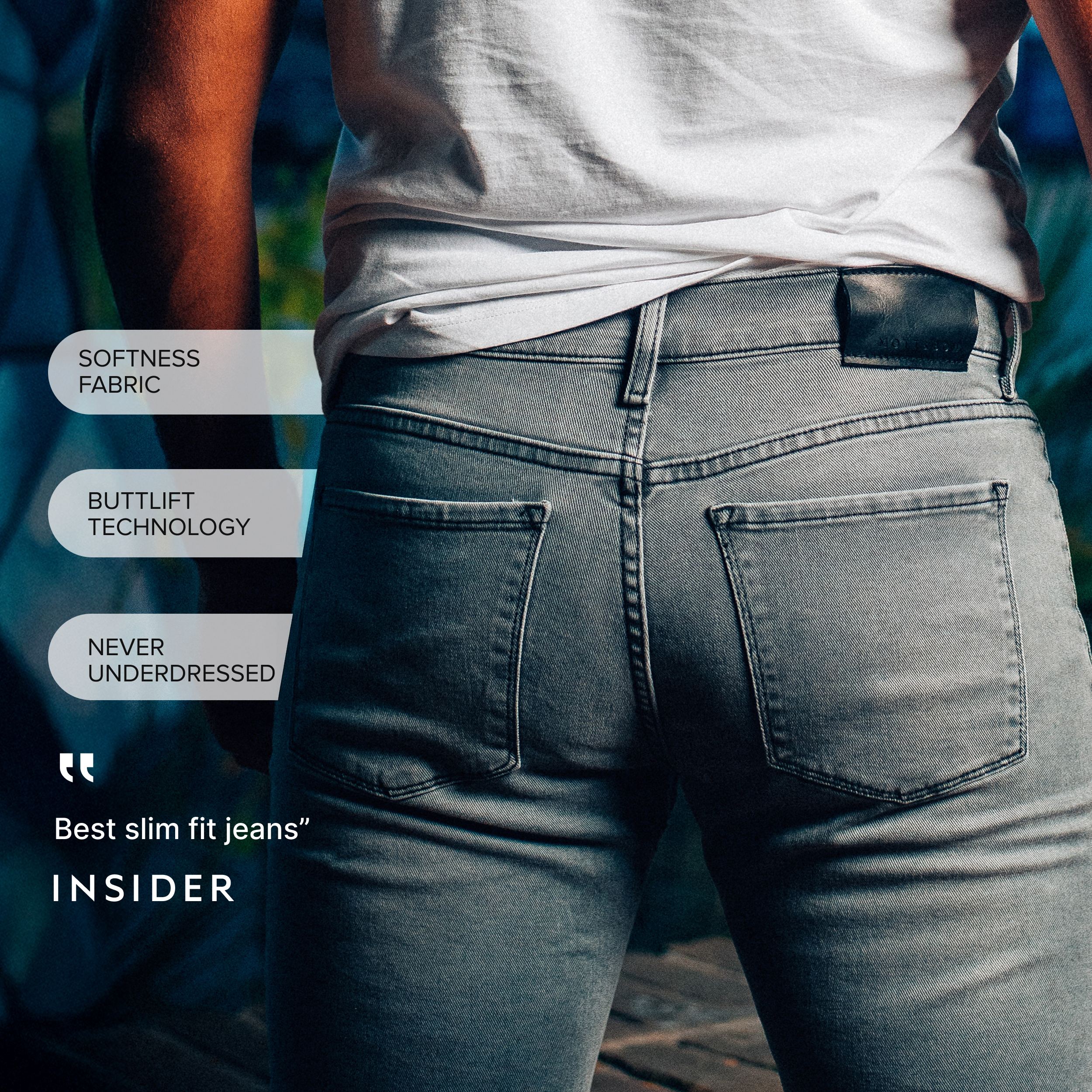 Men wearing Light Gray Slim Stone Jeans