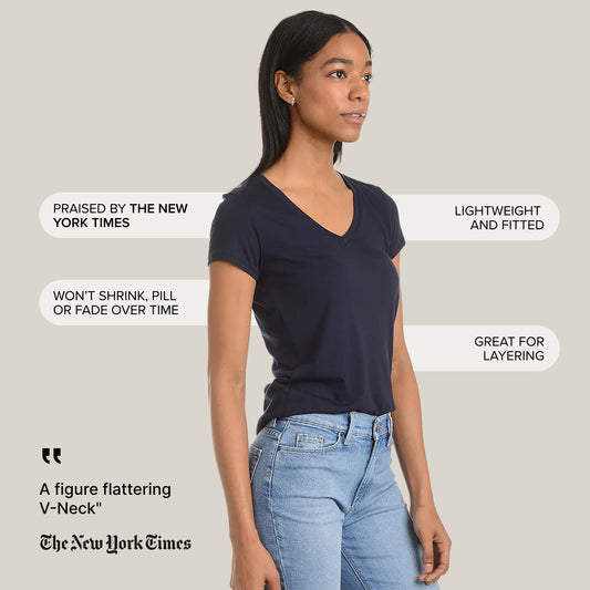 Fitted V-Neck Marcy Tee Bleu marine V-Neck tees