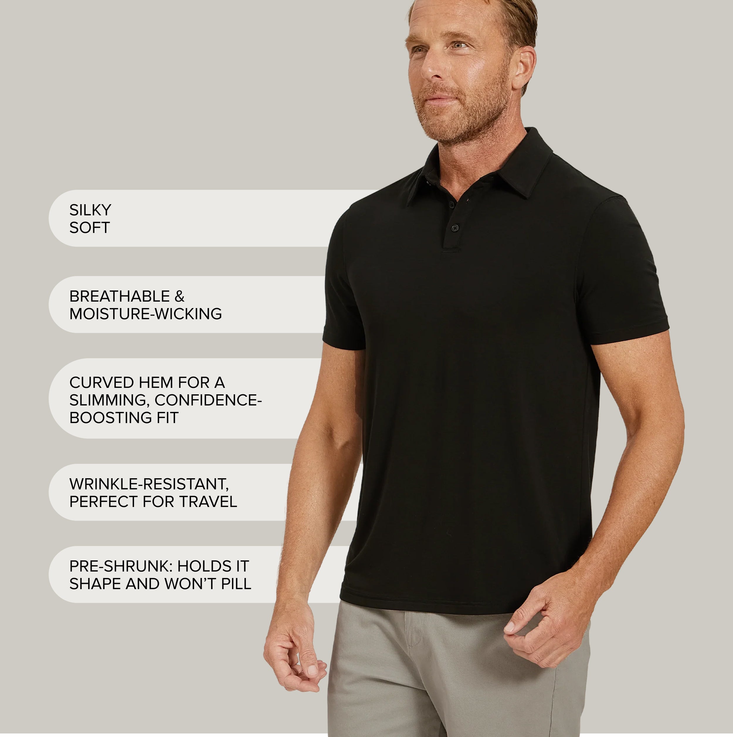 Men wearing Negro Luxe Performance Polo