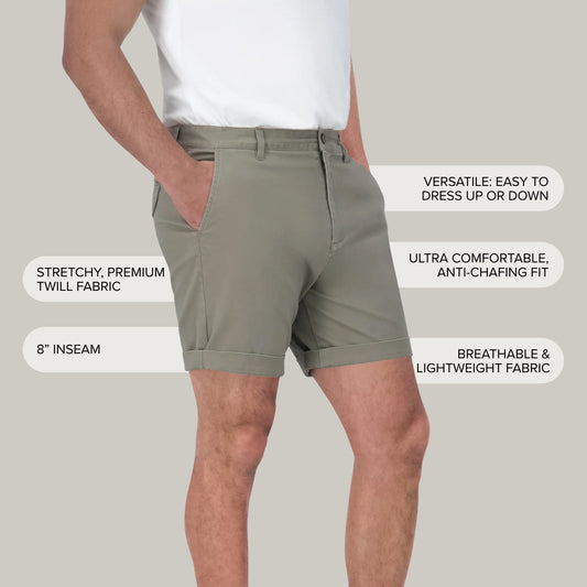 Stretch Chino Short Light Sage slim-shorts shorts