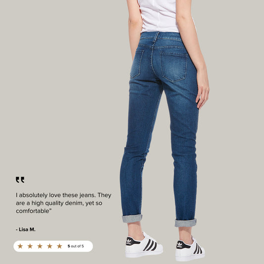 Mid Rise Slim Straight Laight Jeans Medium Blue Slim Straight jeans