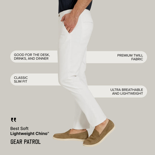 Everyday Comfort Slim Chino Pants White Chino pants
