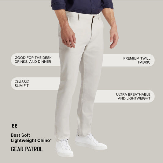 Everyday Comfort Slim Chino Pants Beige Chino pants