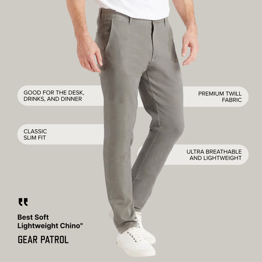 Everyday Comfort Slim Chino Pants Gris claro Chino pants