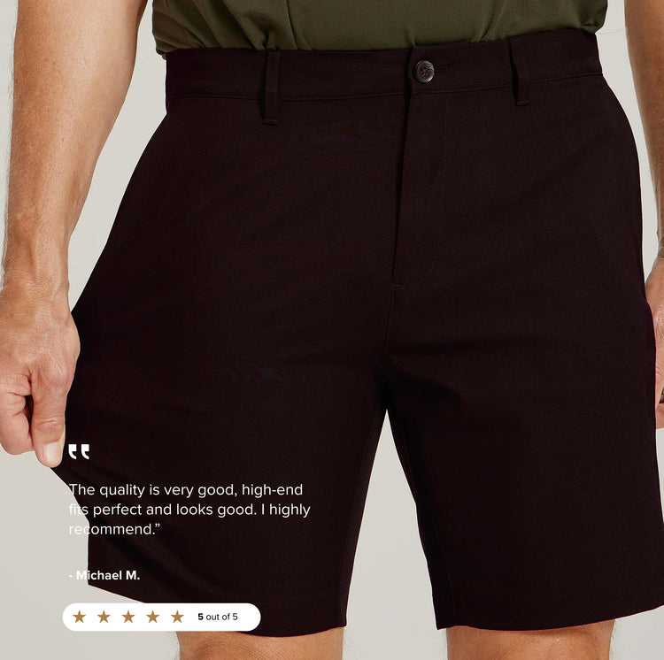 Men wearing Black Tech Shorts