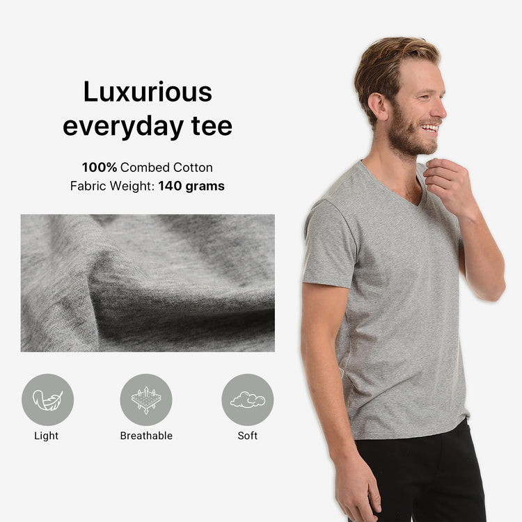 Men wearing White Mott&Bow | Classic V-Neck Driggs tee tt