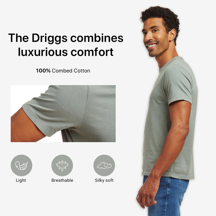  wearing White Mott&Bow | Classic Crew Driggs Tee tt