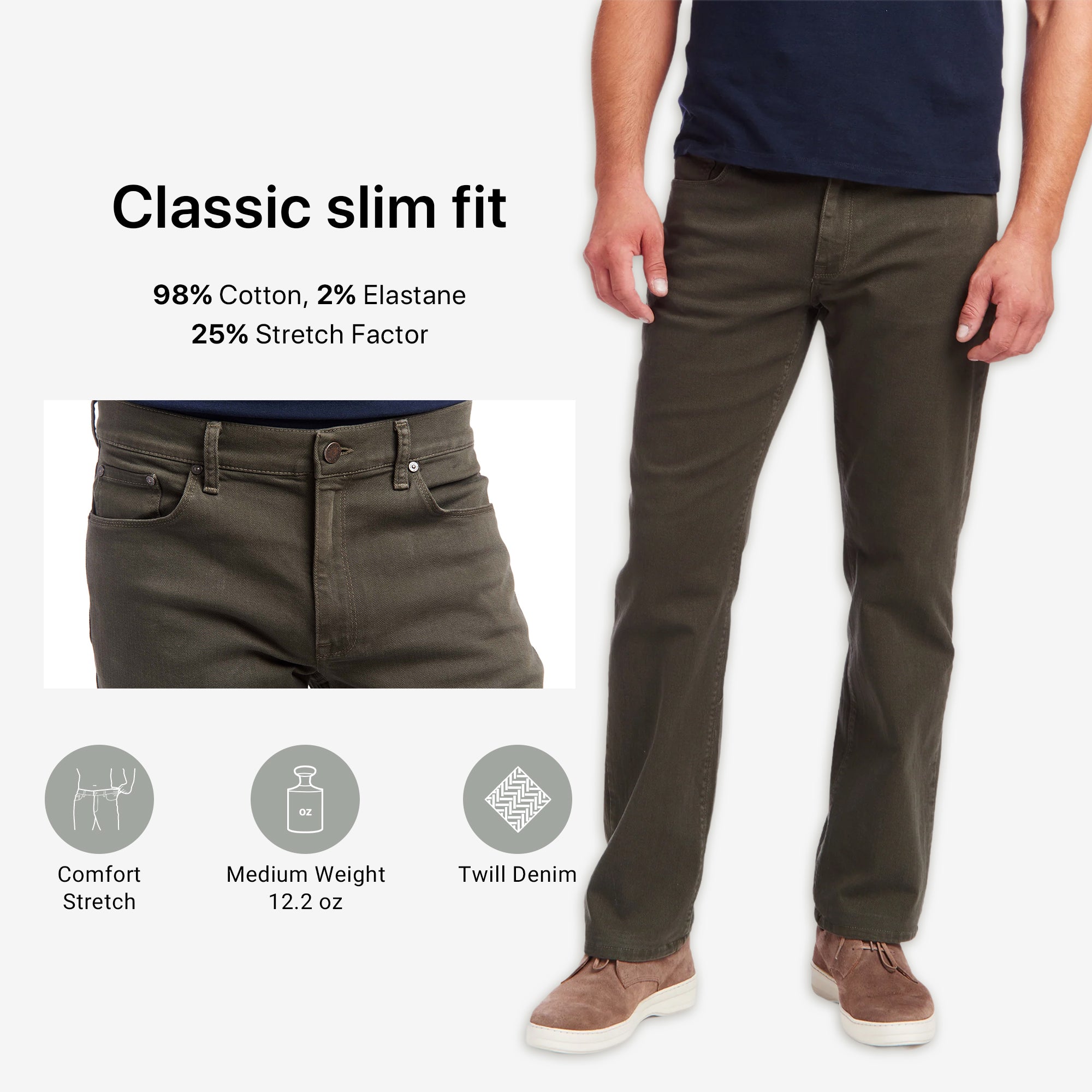 Men wearing Military Green Mott&Bow | Straight Mercer Jeans tt jeans