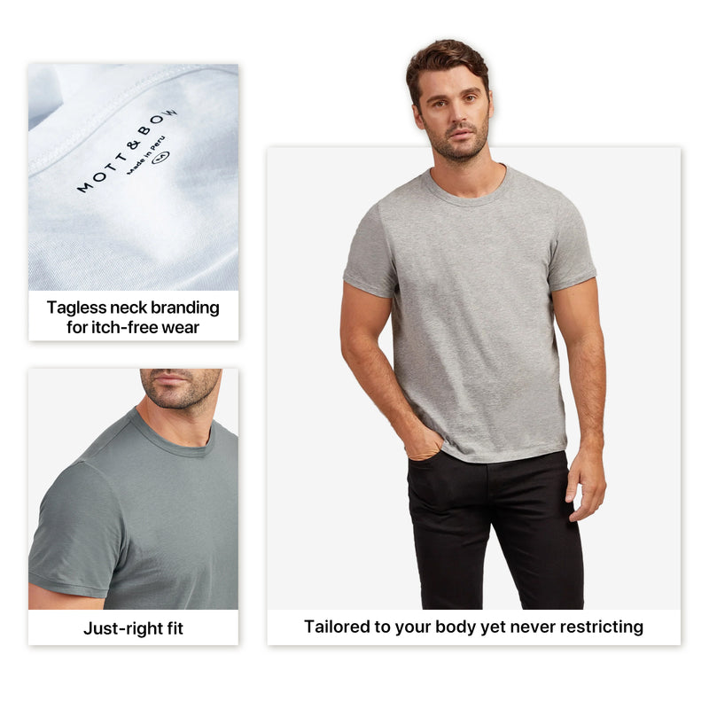  wearing White Mott&Bow | Classic Crew Driggs Tee tt tees