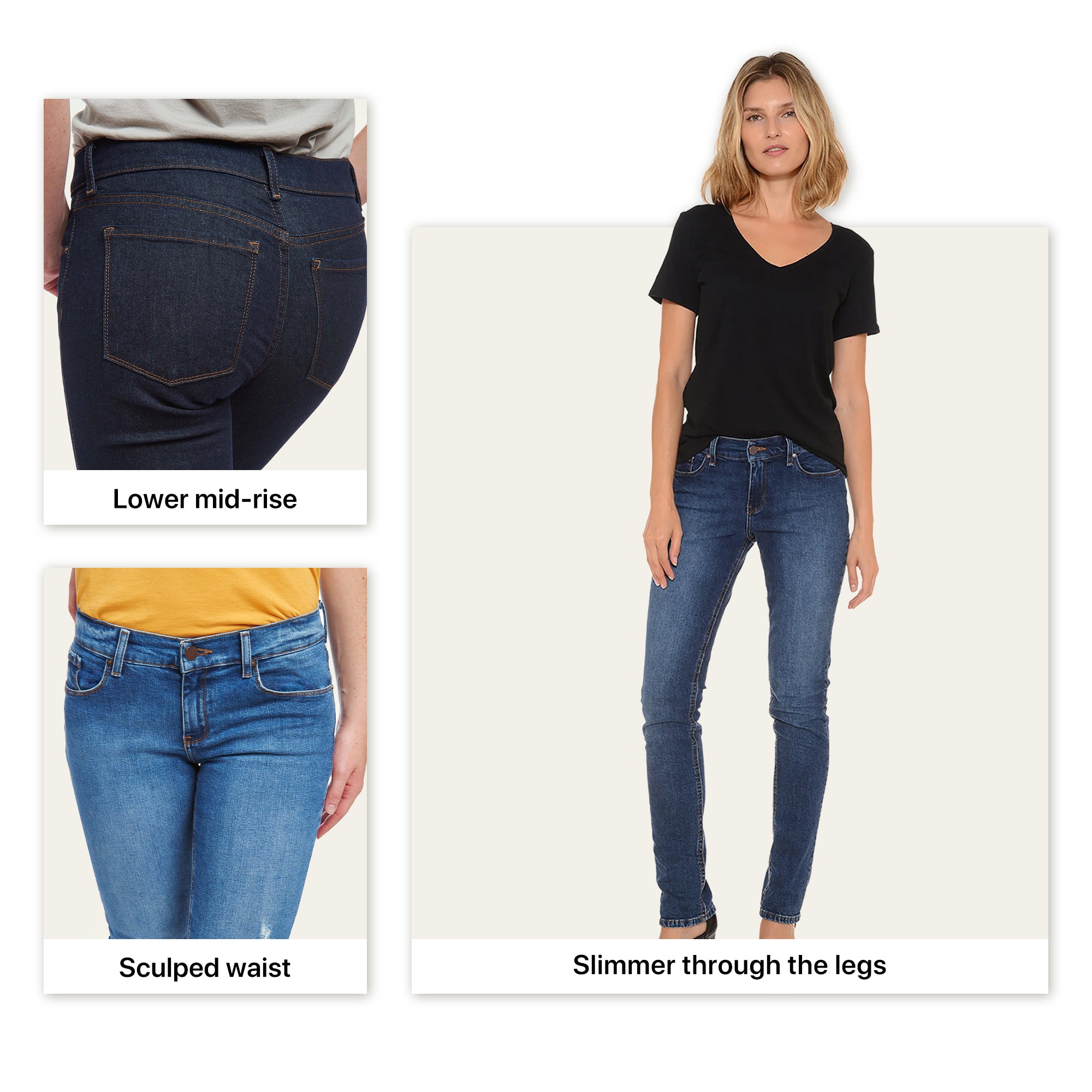 Women wearing Medium/Dark Blue Mott&Bow | Slim Straight Ridge Jeans tt jeans
