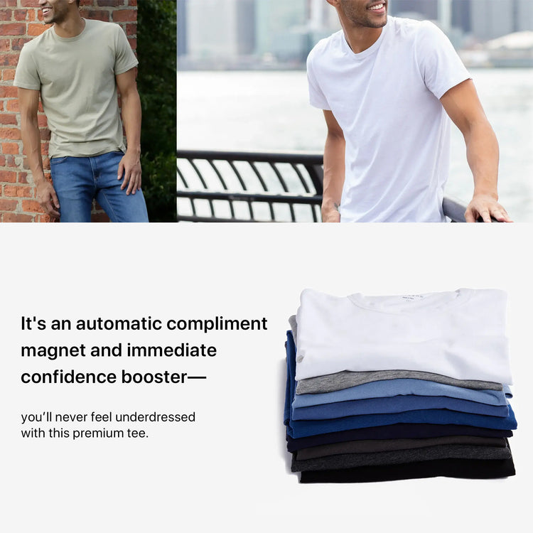  wearing White Mott&Bow | Classic Crew Driggs Tee tt