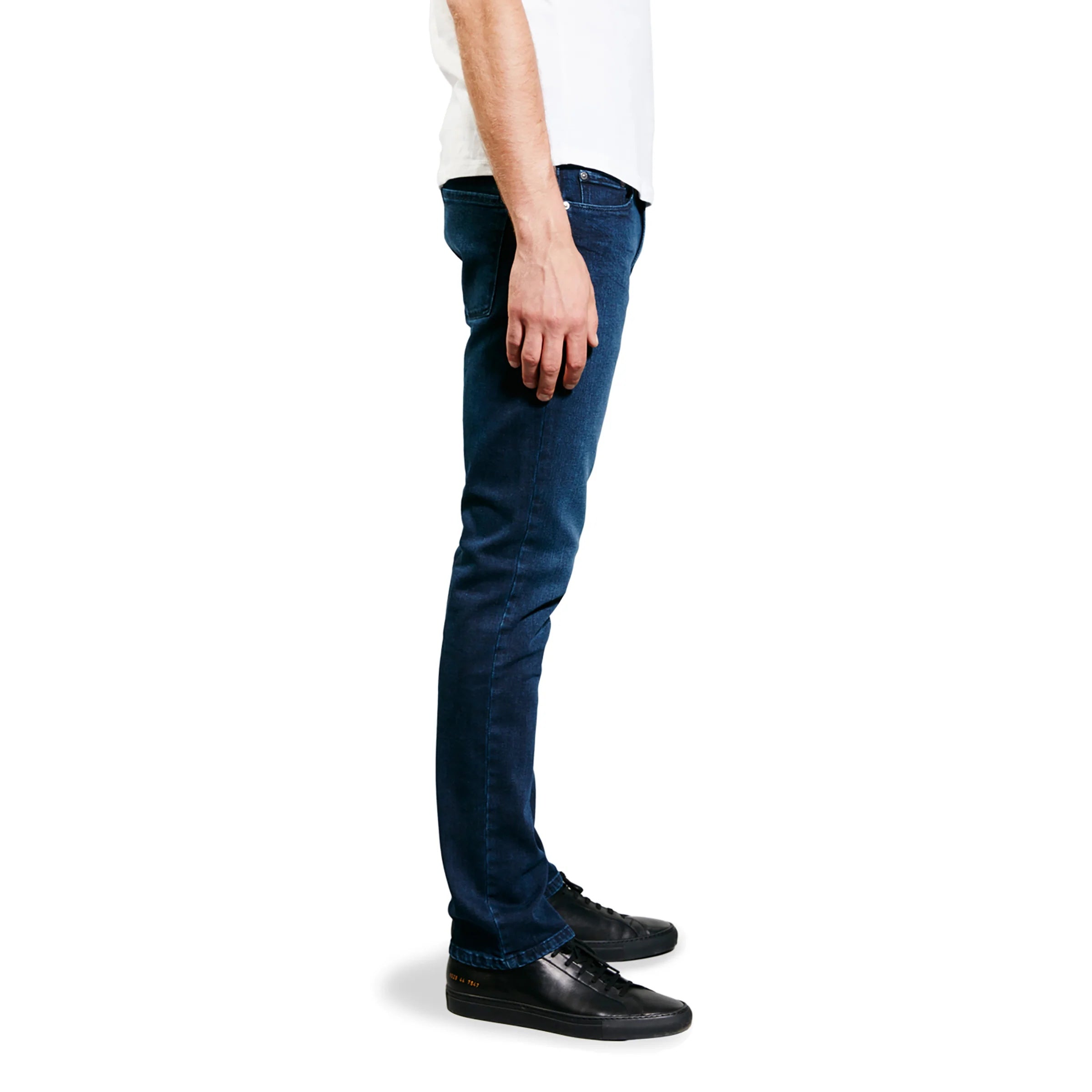 Men wearing Wooster Dark Blue Mott&Bow | Slim Staple Jeans tt jeans