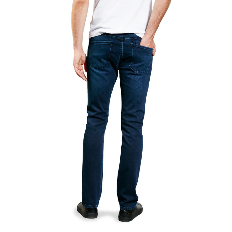 Men wearing Wooster Dark Blue Mott&Bow | Slim Staple Jeans tt