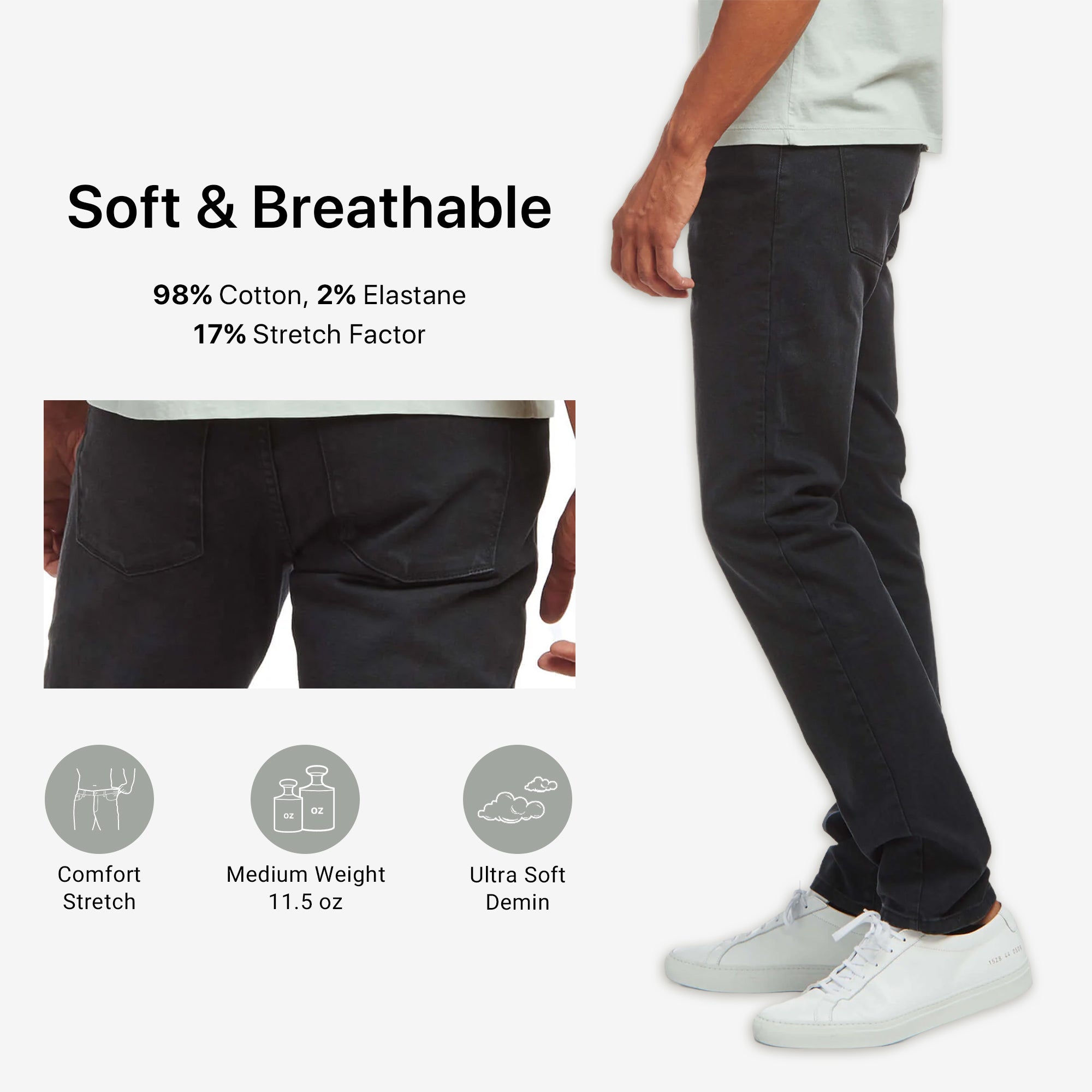 Men wearing Stone Medium Gray Mott&Bow | Slim Stone Jeans tt jeans