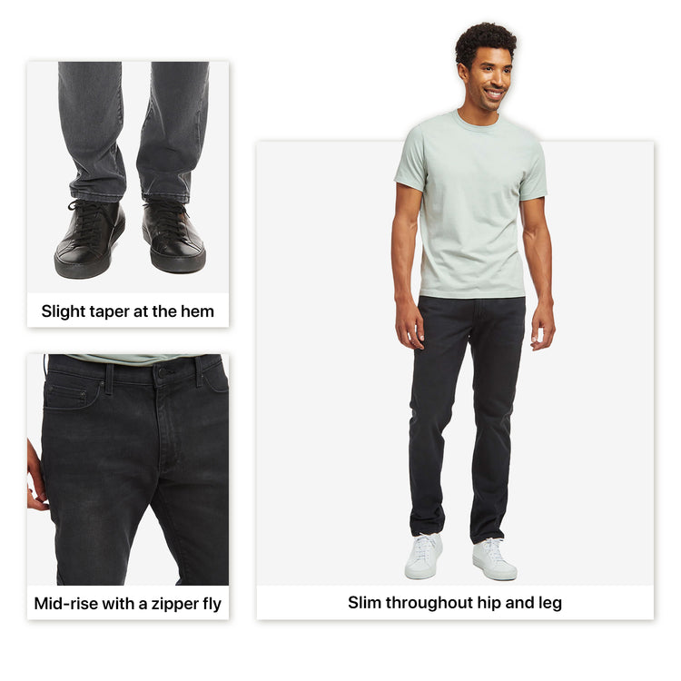 Men wearing Stone Medium Gray Mott&Bow | Slim Stone Jeans tt