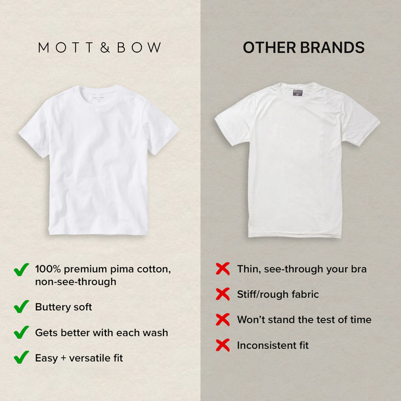 Women wearing White Mott&Bow | Fitted Crew Marcy Tee tt tees