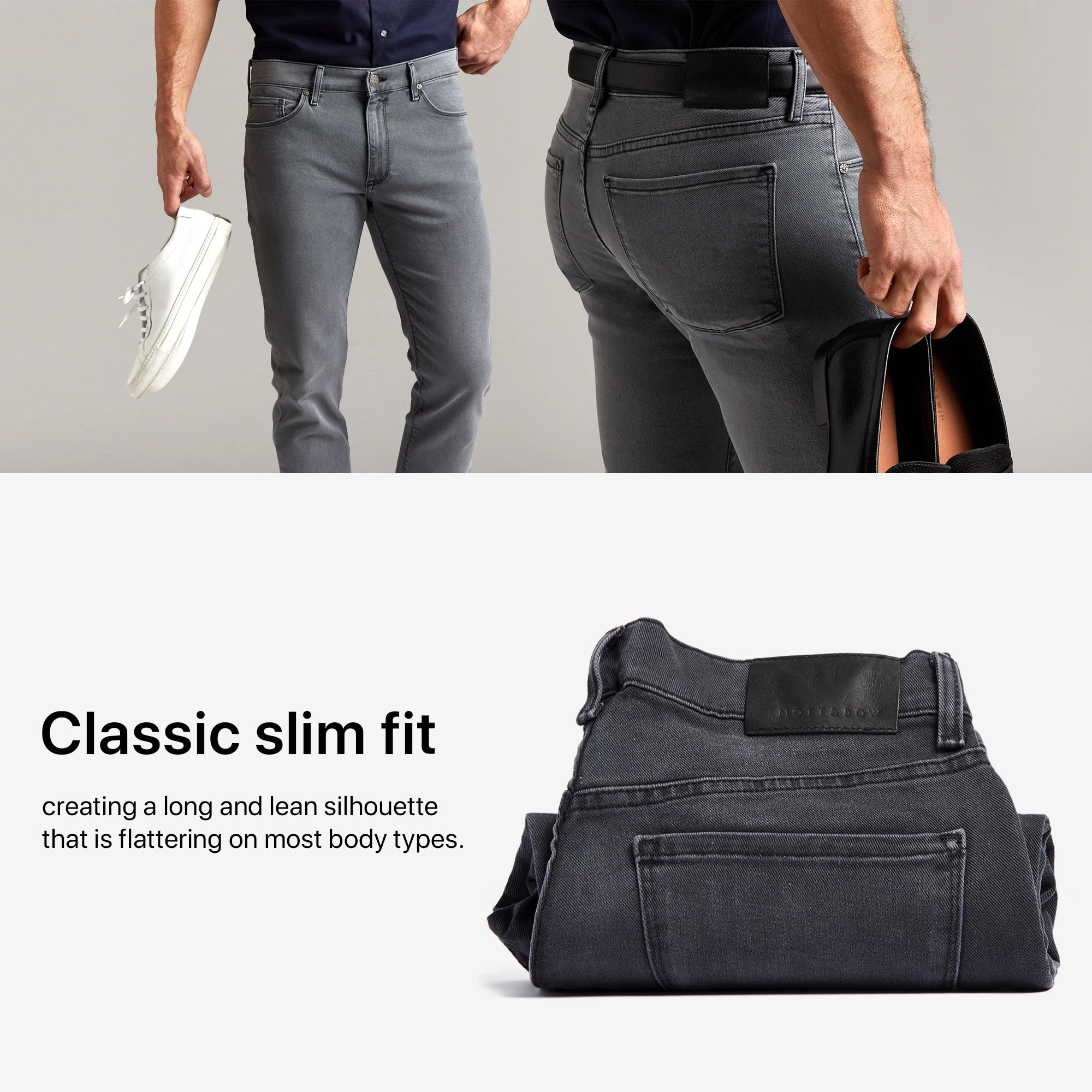Men wearing Stone Medium Gray Mott&Bow | Slim Stone Jeans tt jeans