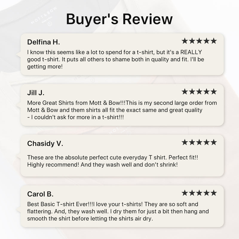 Women wearing White Mott&Bow | Fitted V-Neck Marcy Tee tt tees