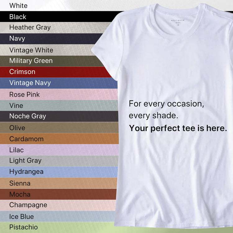 Women wearing White Mott&Bow | Fitted Crew Marcy Tee tt