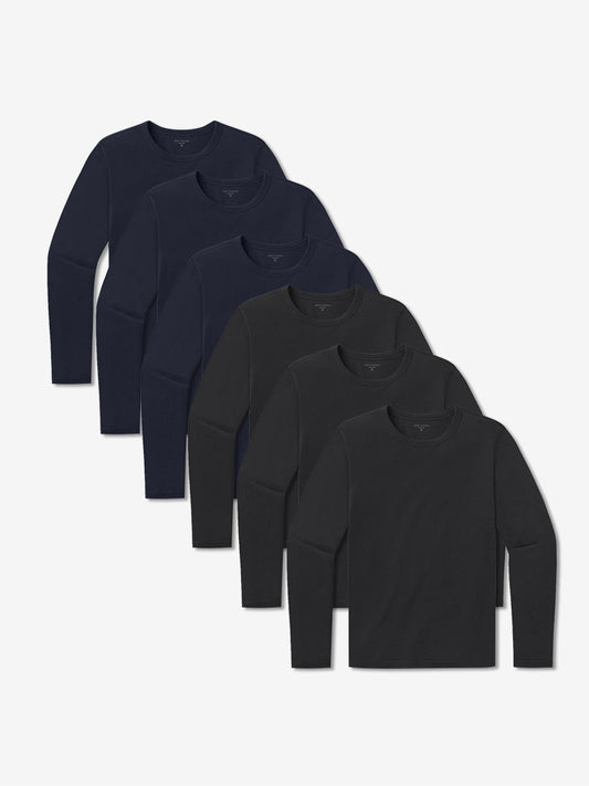 Long Sleeve Crew Tee Driggs 6-Pack Navy/Black Crew tees