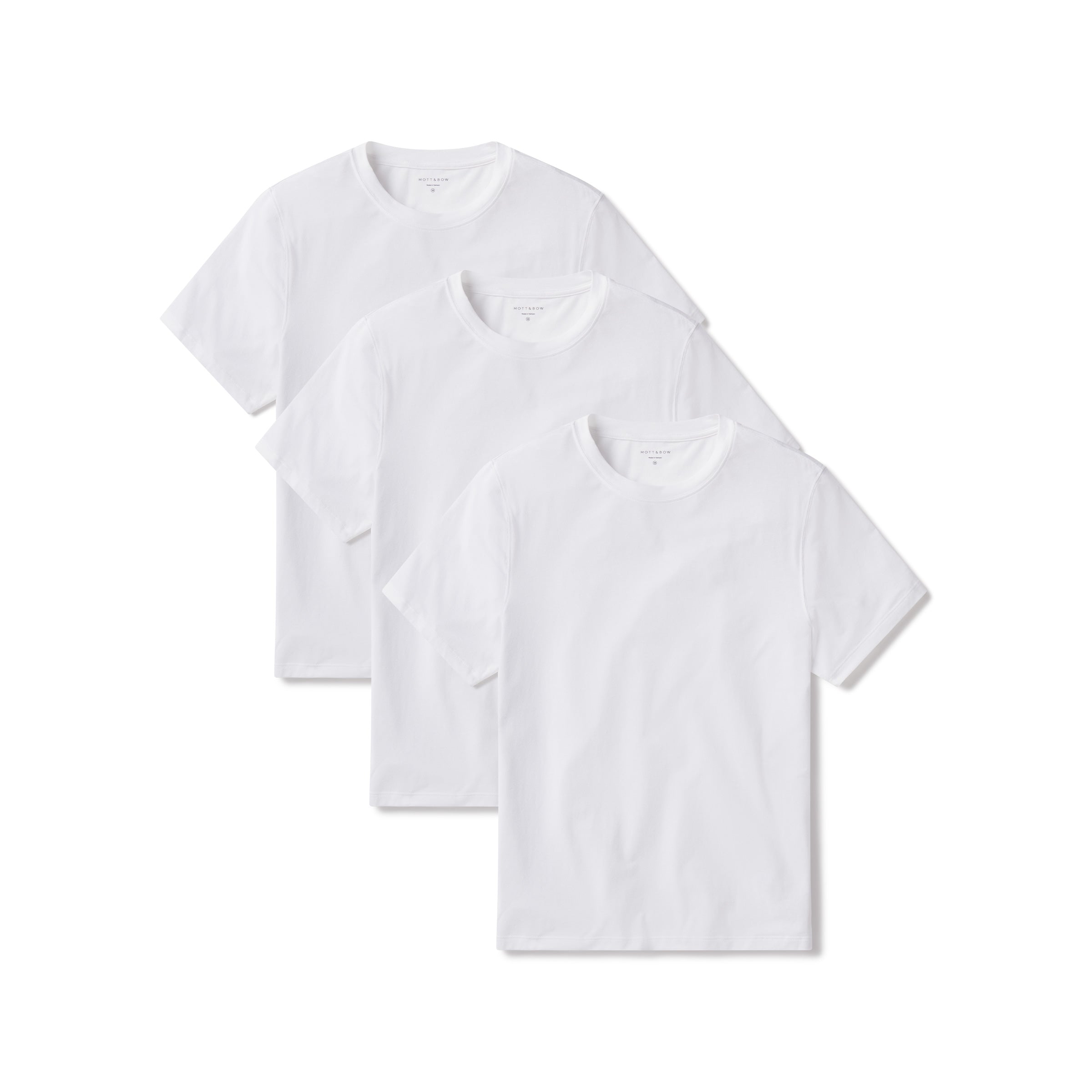 Men wearing White Luxe Stretch Tee 3-Pack tees