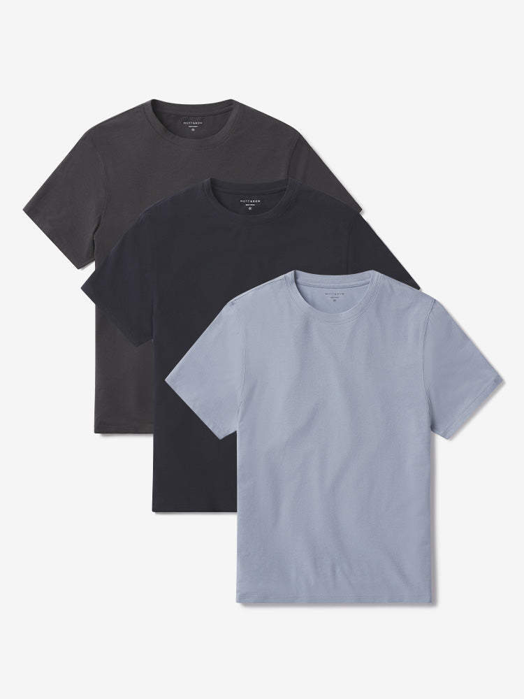 Men wearing California Blue/Navy/Dark Gray Luxe Stretch Tee 3-Pack