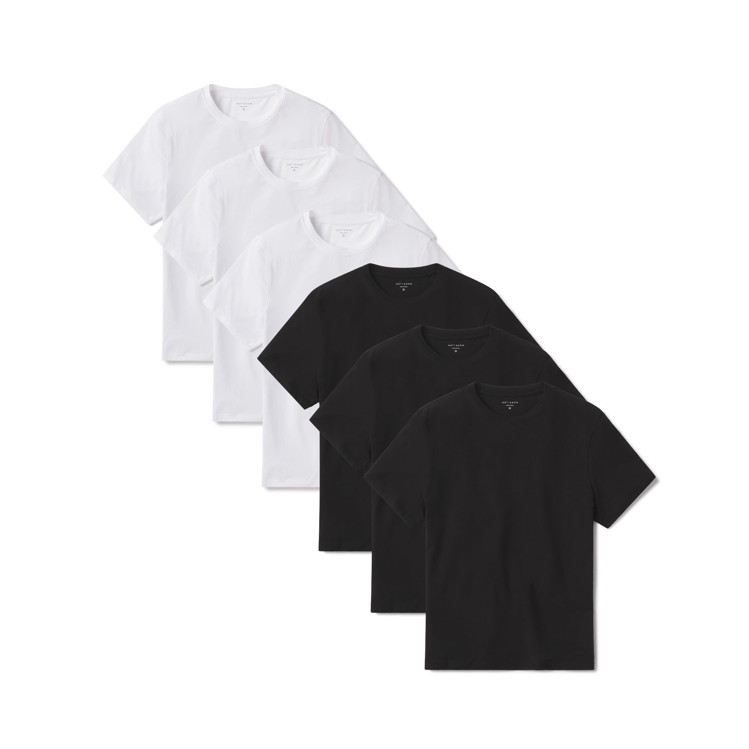 Men wearing White/Black Luxe Stretch Tee 6-Pack tees