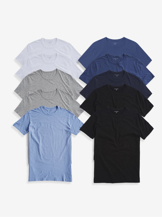 Classic Crew Driggs 10-Pack White/White/Heather Gray/Heather Gray/California Blue/Baltic Blue/Graphite Blue/Navy/Black/Black bdl10_men_crew_tee tees