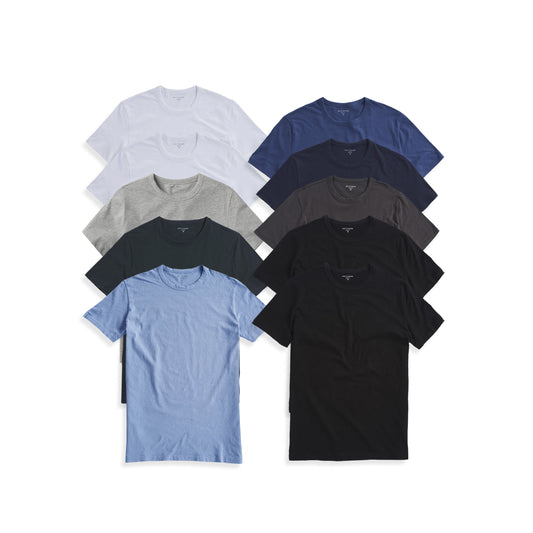 Classic Crew Driggs 10-Pack White/Heather Gray/California Blue/Baltic Blue/Pine/Navy/Dark Gray/Black bdl10_men_crew_tee tees
