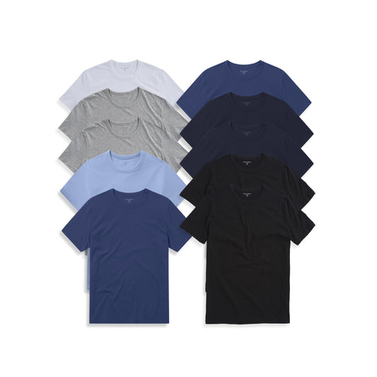 Classic Crew Driggs 10-Pack Black/Black/White/Navy/Navy/Baltic Blue/Baltic Blue/Heather Gray/Heather Gray/California Blue bdl10_men_crew_tee tees