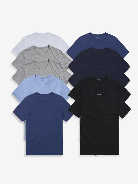Classic Crew Driggs 10-Pack Black/Black/White/Navy/Navy/Baltic Blue/Baltic Blue/Heather Gray/Heather Gray/California Blue bdl10_men_crew_tee tees