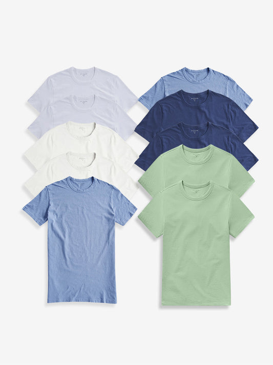 Classic Crew Driggs 10-Pack White/White/Bone/Bone/California Blue/California Blue/Pistacchio/Pistacchio/Baltic Blue/Baltic Blue bdl10_men_crew_tee tees