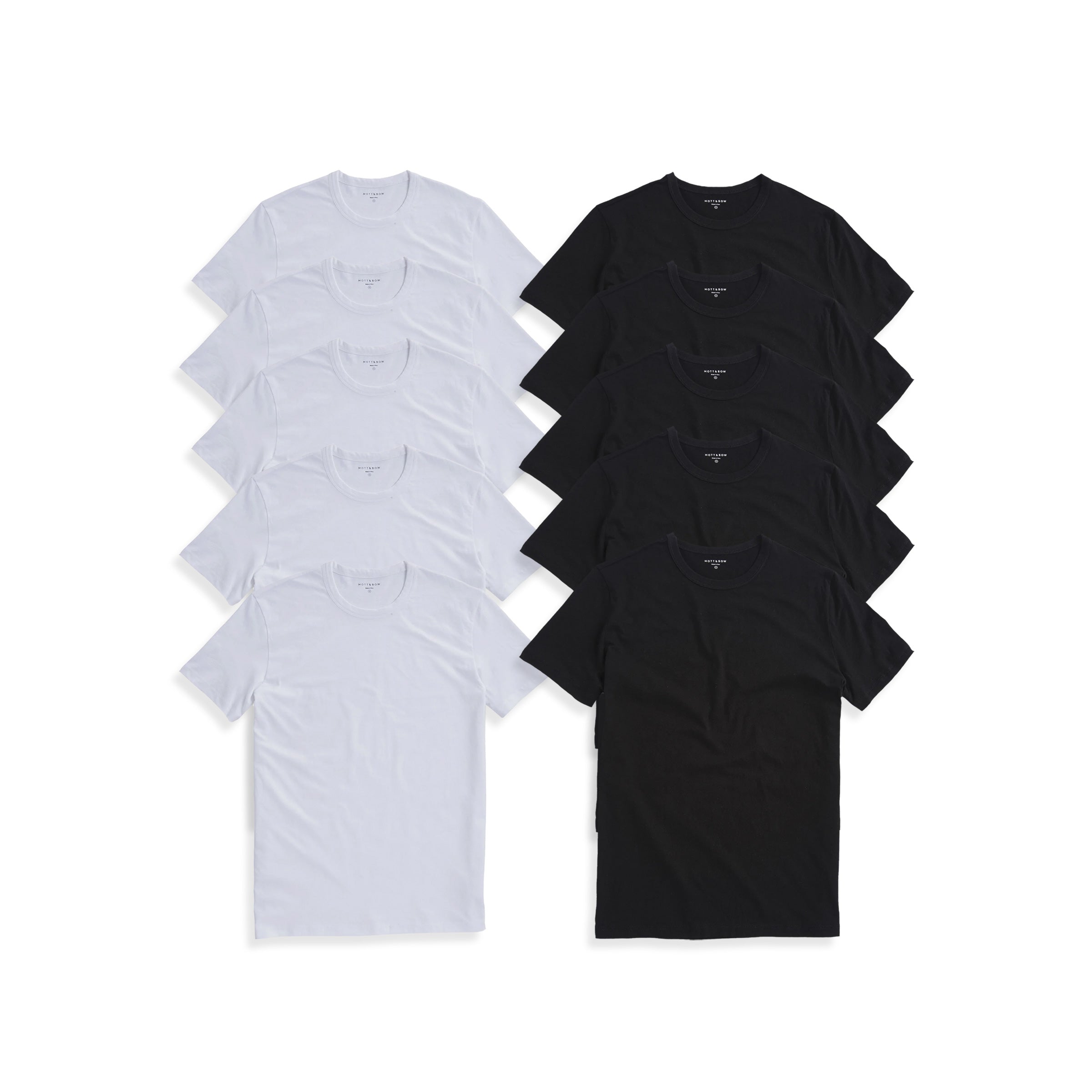 Men wearing Black/White Classic Crew Driggs 10-Pack tees