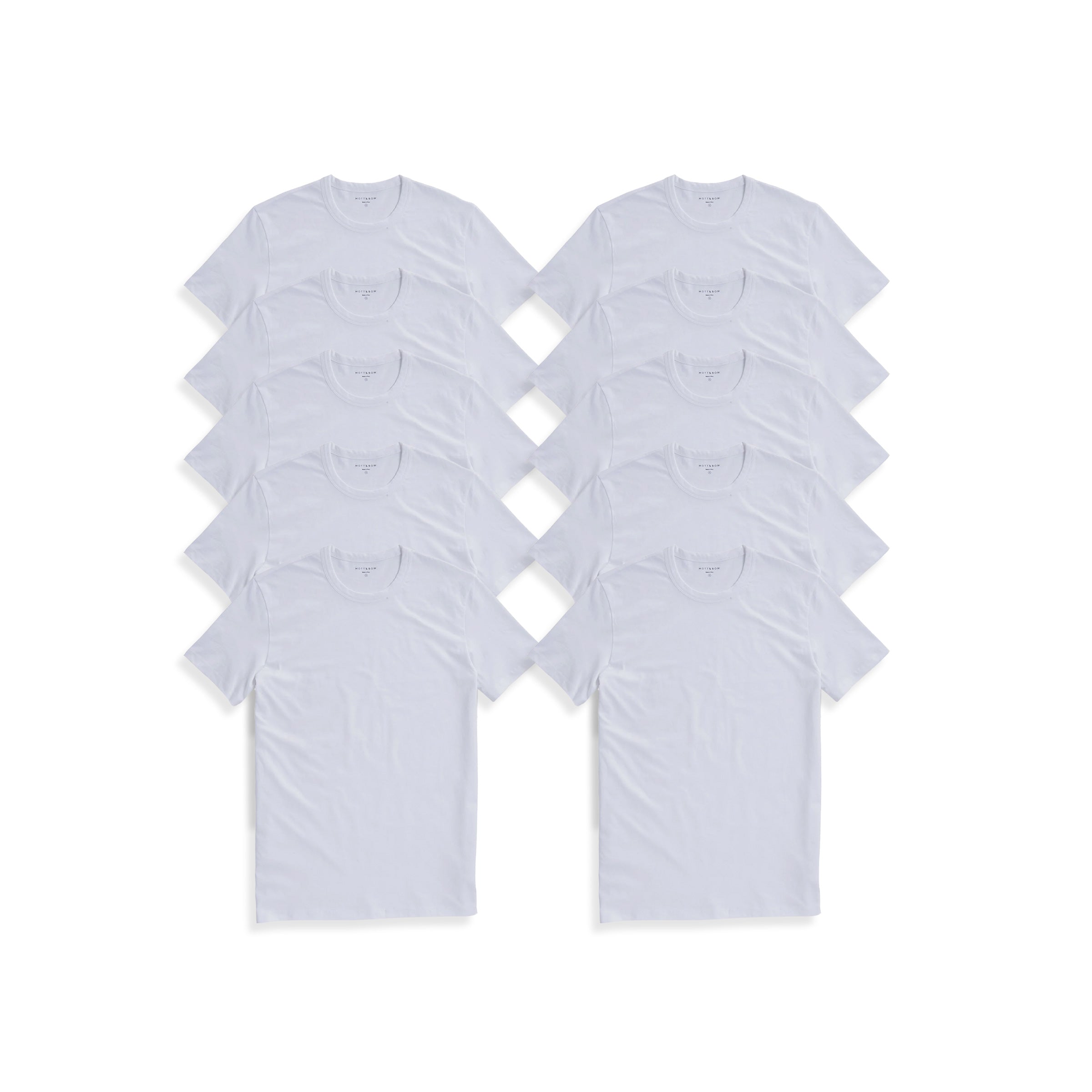 Men wearing White Classic Crew Driggs 10-Pack tees