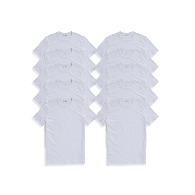 Men wearing White Classic Crew Driggs 10-Pack tees