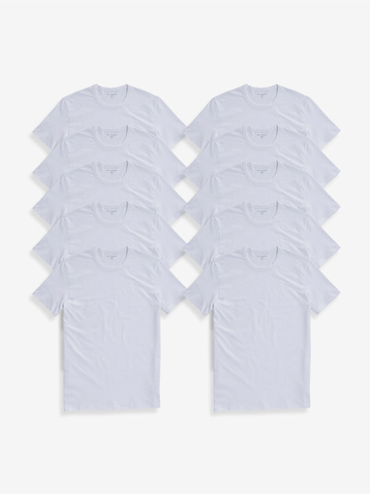  wearing Black/Navy/Baltic Blue/California Blue/White Classic Crew Driggs 10-Pack Pre Order tees