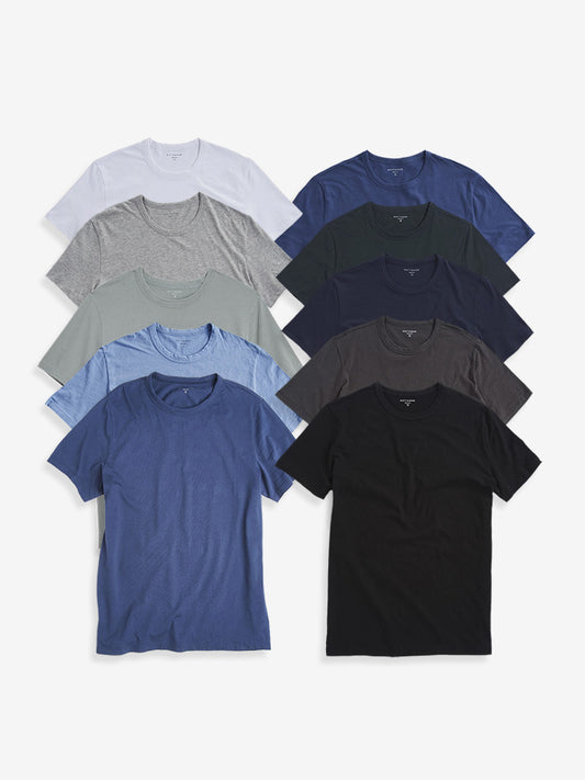Classic Crew Driggs 10-Pack Black/White/Navy/California Blue/Baltic Blue/Dark Gray/Heather Gray/Pine/Gray Green/Graphite Blue bdl10_men_crew_tee tees