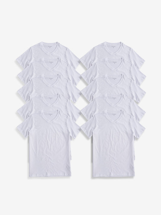 Classic V-Neck Driggs 10-Pack White bdl10_men_v_neck_tee tees